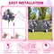 Set of 2 Artificial Cemetery Flowers with Vases & Ground Spikes - 18" Purple Silk Rose Memorial Bouquets - UV Resistant Weatherproof Grave Decorations for Outdoor Headstone Tributes